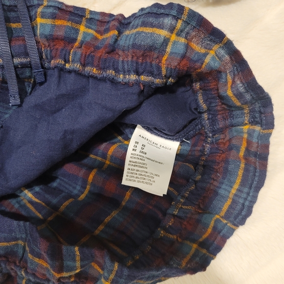 American Eagle Puffed Sleeves Crop Plaid Top | Size XS | Purple & Blue | NWOT - Picture 5 of 7